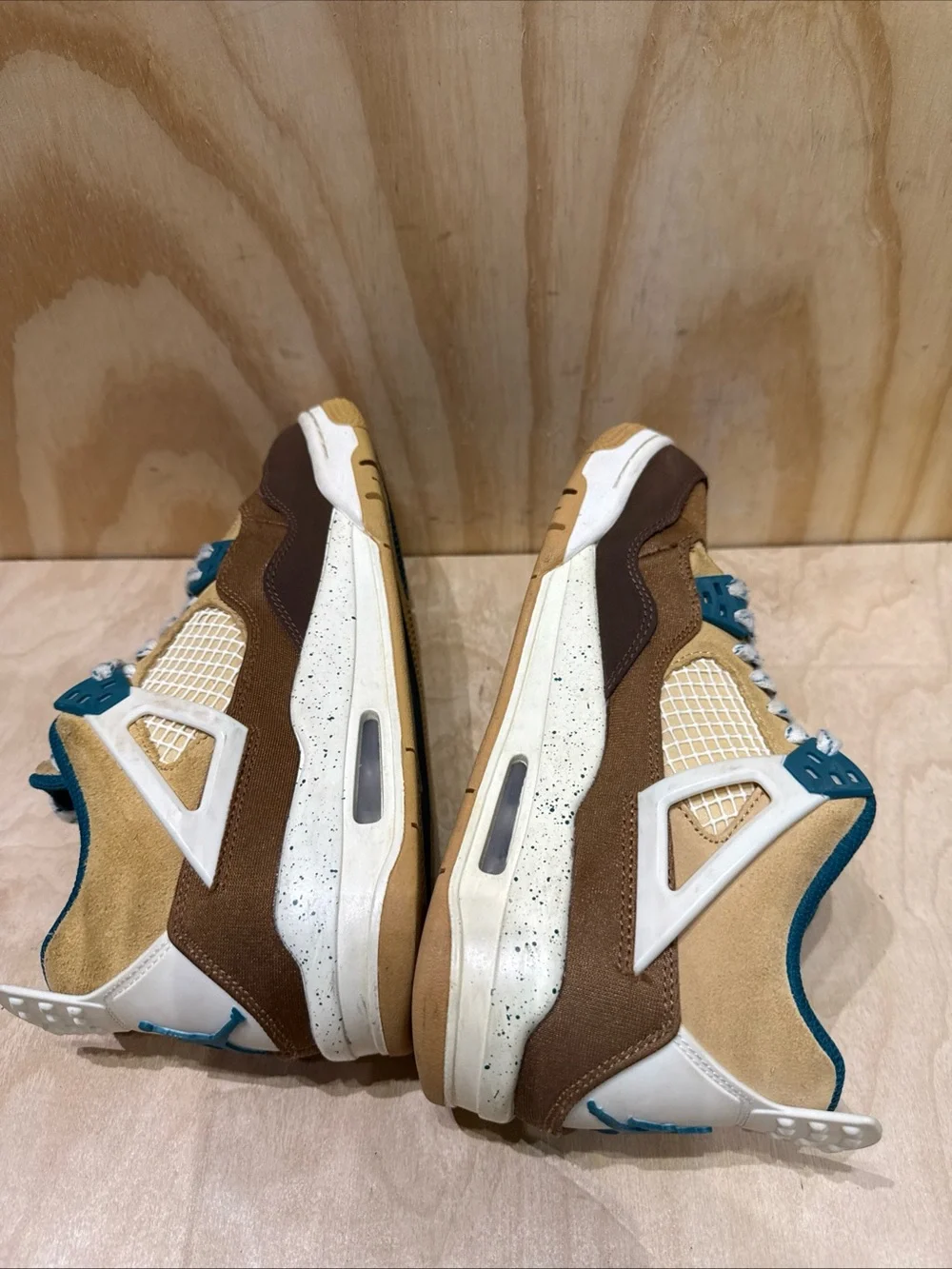 Nike Air Jordan 4 Retro GS Cacao Brown Teal Shoes FB2214-200 Men’s/Boy7, Wmn’s 9